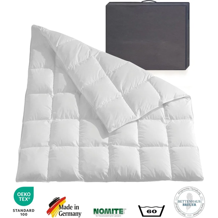 Daunendecke 1020g canadische Daunen Bettdecke 200x200 100% natur – Bild 2