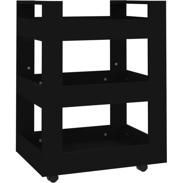 vidaXL Küchenwagen Schwarz 60x45x80 cm Holzwerkstoff 816817 – Bild 6
