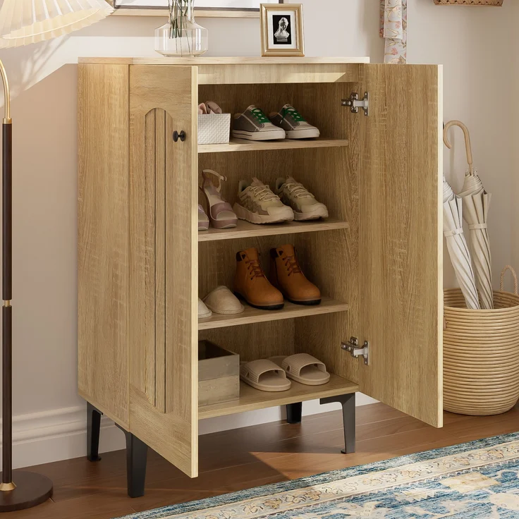 Moderner Schuhschrank 60x31,5x95 cm mit Doppeltüren – eleganter Stauraum für den Eingangsbereich – Bild 3