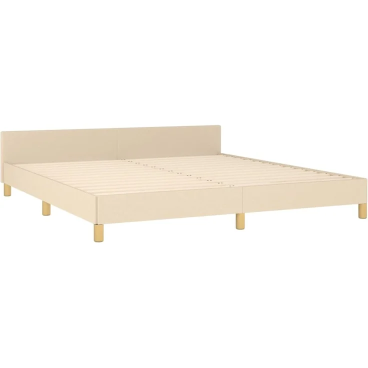 Doppelbett, Bettgestell Modernen ohne Matratze Creme 160x200 cm Stoff d1990e – Bild 5