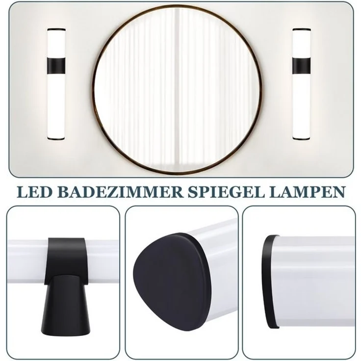 Nettlife LED Spiegelleuchte Spiegelleuchte Led Wandlampe 35cm, LED fest integriert, Neutralweiß – Bild 4