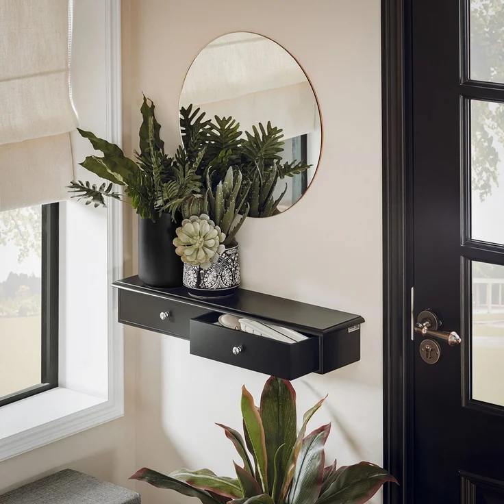 SoBuy FRG43-SCH Wandregal mit schublade, MDF, Lackiert, Schwarz, 64 x 10 x 15 cm – Bild 8