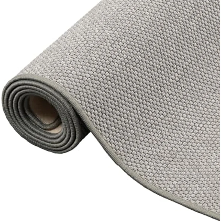 Snapstyle Flachgewebe-Teppich, Silber, 160x160 cm, strapazierfähig und pflegeleicht, geeignet für Fußbodenheizung – Bild 4