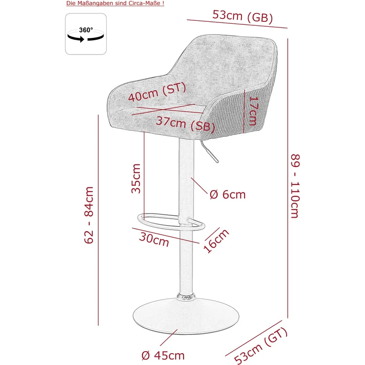 Barhocker 2er-Set TAHTA – Bild 5