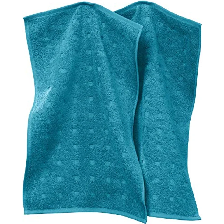 Möve Gästehandtuch Gästetuch 2er-Pack "Quadretti", Frottier (2-St), Walk-Frottier Uni – Bild 2