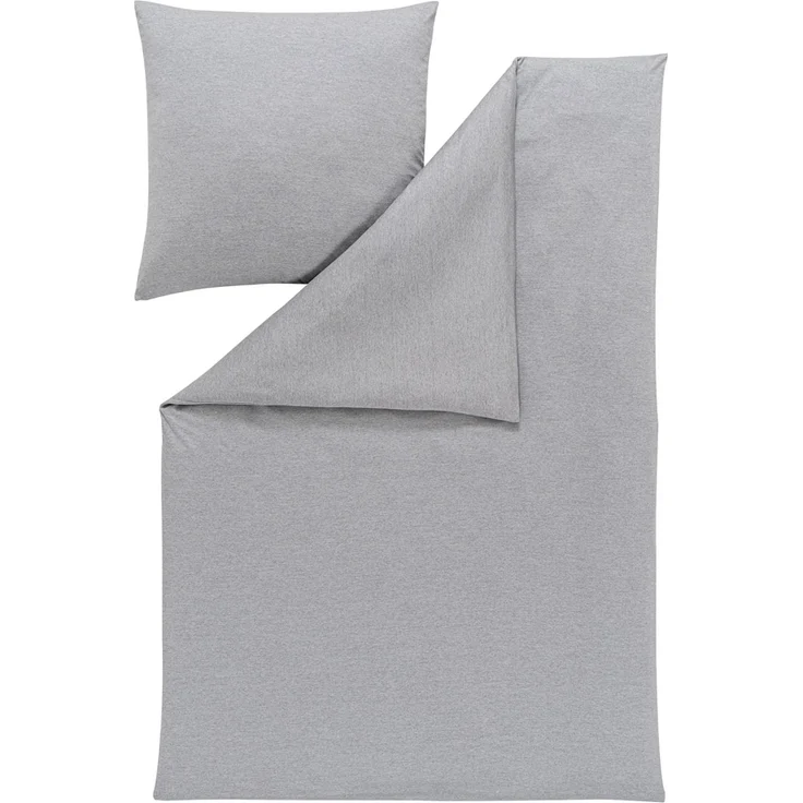 Estella Bettwäsche Takoma 6873 810 Grau Mako Interlock Jersey 200 x 220 + 2x 80 x 80 cm – Bild 2
