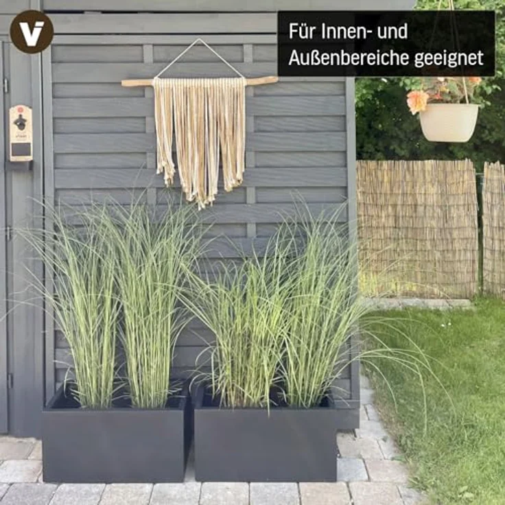 VIVANNO Pflanzkübel Fiberglas MAXI Kasten - Anthrazit Matt (1 St), 60x30x30 cm – Bild 5