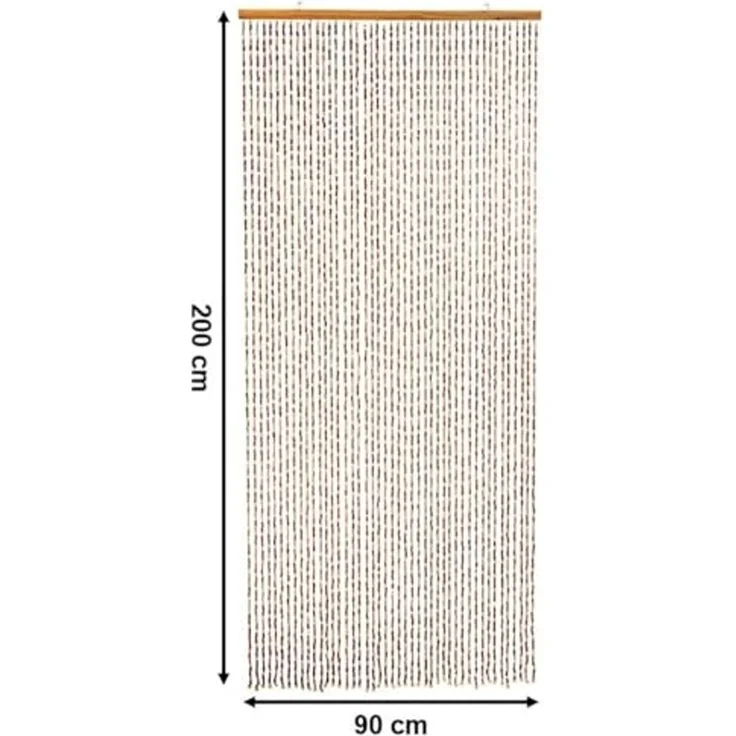 Kobolo Türvorhang Bambusvorhang Vorhang BAMBOO 45 Stränge - Braun (1 St), Ösen – Bild 4