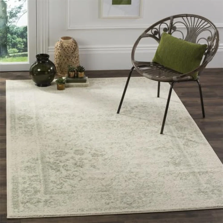 Safavieh Teppich 122x183 cm - Adirondack Collection - Transitional Design, Elfenbein & Salbei, Pflegeleichte Synthetikmischung, Ideal für Wohnzimmer, Schlafzimmer, Büro – Bild 6