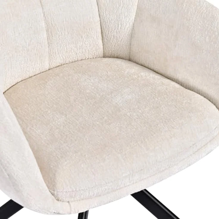 Duhome Loungesessel, Armlehnstuhl aus Chenille-Stoff, Schminktisch Stuhl 360° drehbar – Bild 6