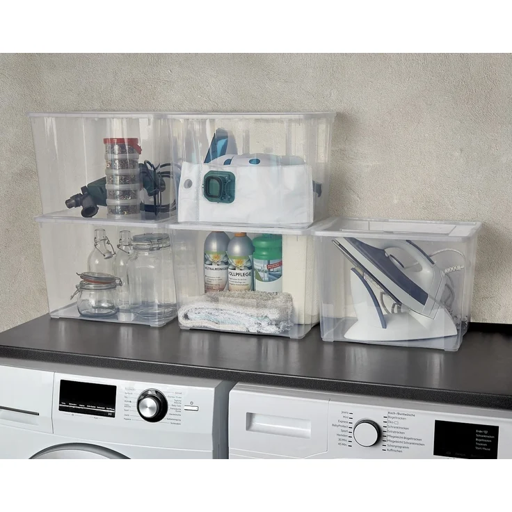 Gardissimo 2er-Set Aufbewahrungsbox Kunststoff Klarsichtbox Belüftung 20L – Bild 5