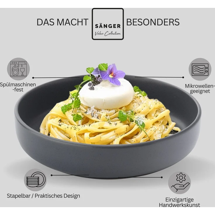 SÄNGER Steingut Pastaschalen Leeds Nightsky 6 teilig – Bild 4