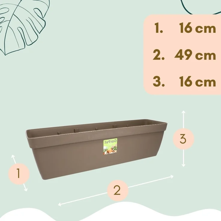 GarPet Balkonkasten 2er Set Blumenkasten Balkon Geländer Halterung Wasserspeicher 50 cm – Bild 2