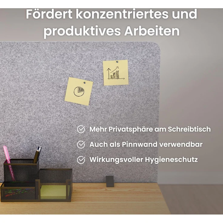 Ergotopia Focus Pure Schreibtisch Trennwand – Bild 3