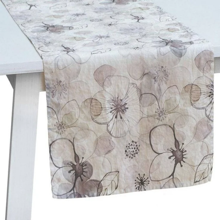 PICHLER Tischläufer Tischläufer Waterblossom Natur 50 x 150 cm – Bild 1