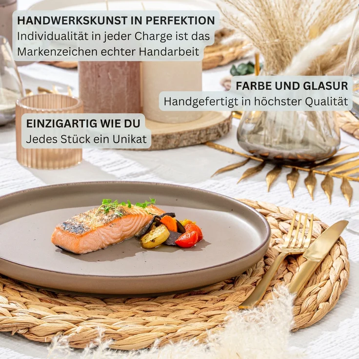 SÄNGER Steingut Speiseteller Bombay Meeresboden 4 teilig – Bild 4