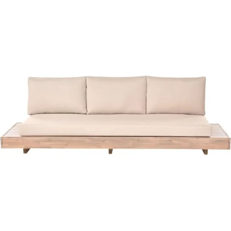 Gartensofa 3-Sitzer MARETTIMO zertifiziertes Akazienholz Beige – Bild 1