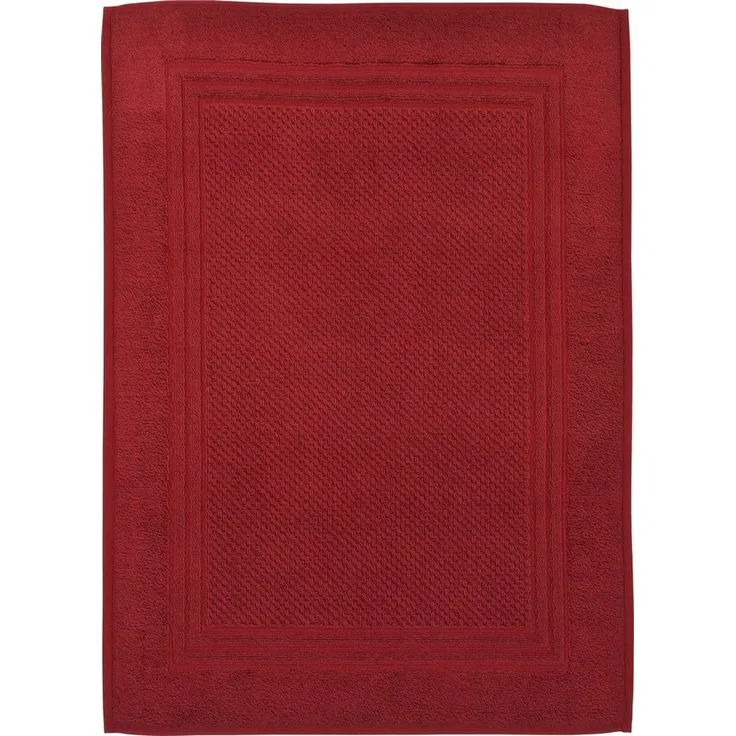 ROSS Duschmatte Unifond, Höhe 1 mm, fußbodenheizungsgeeignet, strapazierfähig, Baumwolle, rechteckig, Uni mit Bordüre, Badezimmerteppich, waschbar