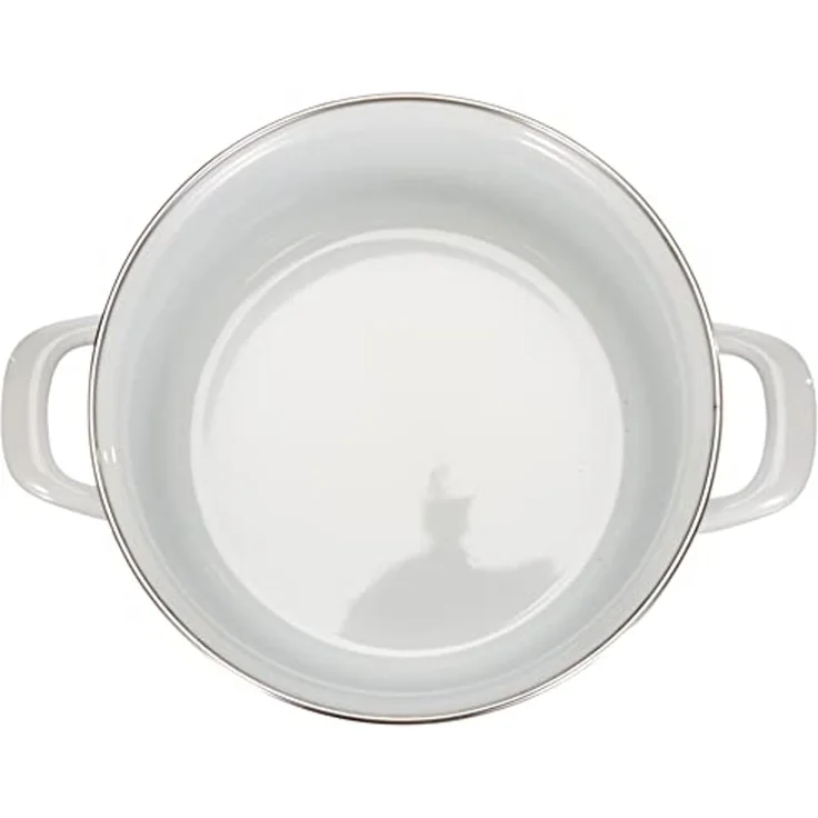 GSW Topf-Set Hortensie, Stahl-Emaille (Set, 5-tlg, 1x Kochtopf Ø 16 cm, 1x Kochtopf Ø 20 cm, 1x Stielkasserolle Ø 16 cm), Induktion – Bild 6