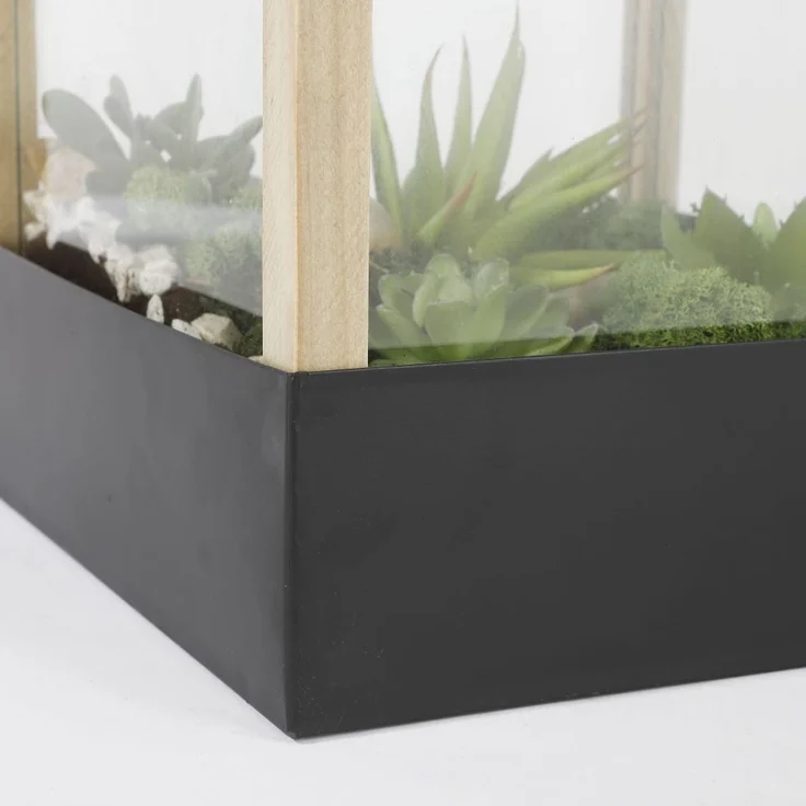 Mica Treibhaus Laterne Halton schwarz, 25 x 25 x 42 cm – Bild 6