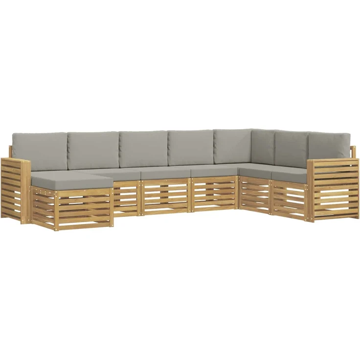 vidaXL Outdoor-Sofagarnitur 8 stk. 8-Sitzer Weiß und Hellgrau 3392321 – Bild 2