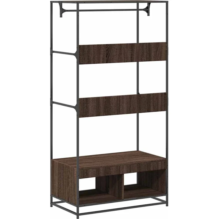 vidaXL Kleiderständer Braun Eichen-Optik 90x50x180 cm Holzwerkstoff 849298 – Bild 5