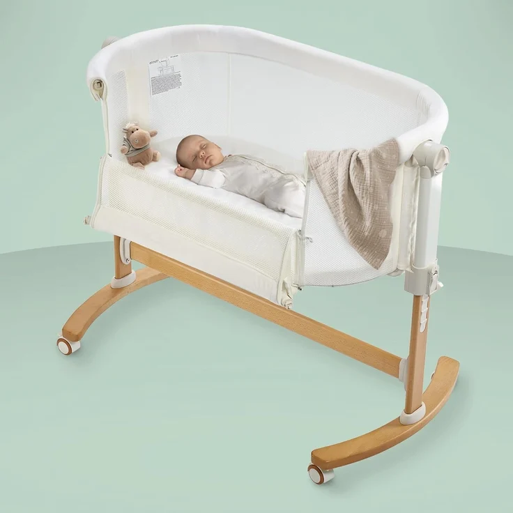 BABYGO 'AMILA' Beistellbett, Creme, höhenverstellbar, mit Schaukelfunktion – Bild 2