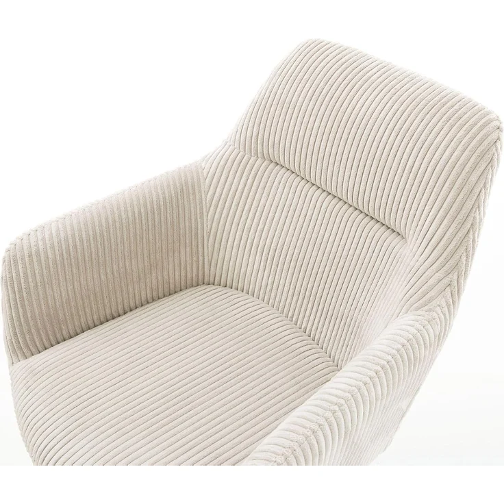Esszimmerstuhl Pejo-Flex Cord Beige Kufengestell Edelstahl Taschenfederkern – Bild 6