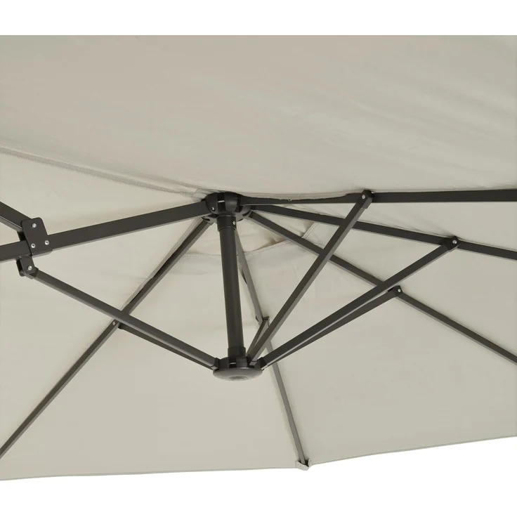 ORIGINAL Garten Sonnenschirm 460x270 cm ovaler Kurbelschirm grau – Bild 4