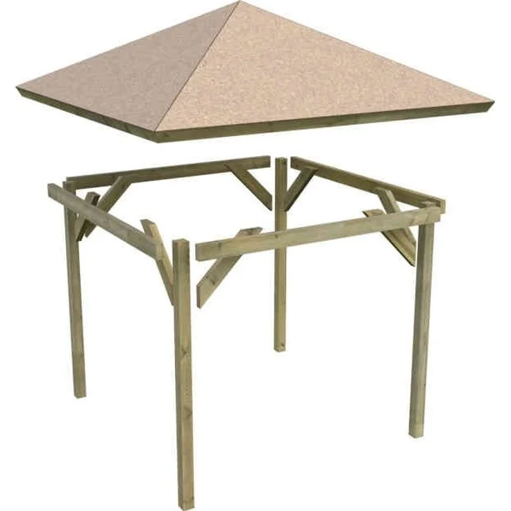 Pavillon-Set Holm 1 mit Rechteckschindeln schwarz, 359x359 cm CLASSIC kdi, Karibu – Bild 4