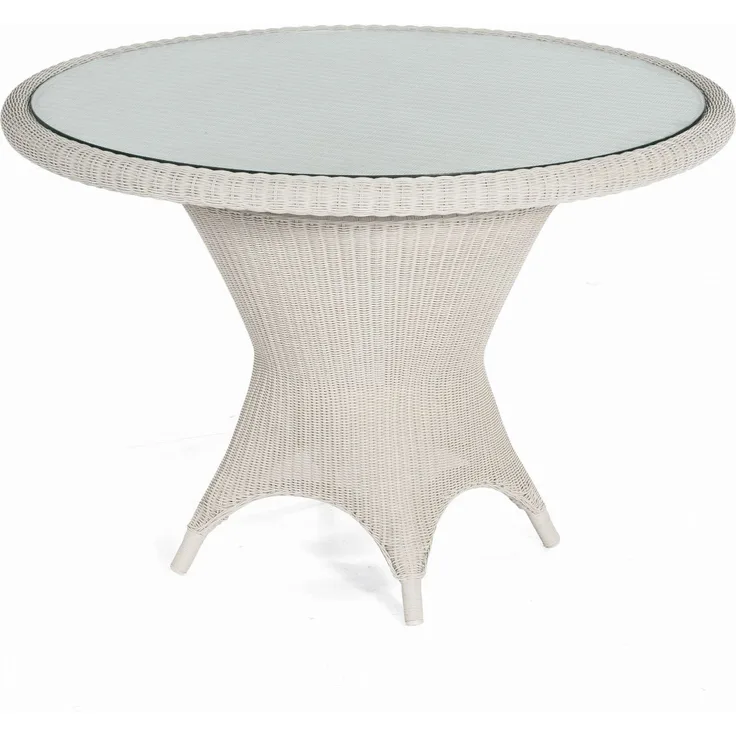 Sonnenpartner Gartentisch Bonaire Aluminium mit Polyrattan white-washed Ø 110 cm Garten-Tisch