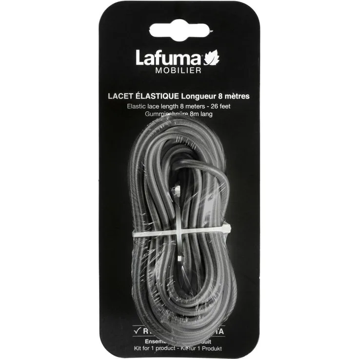 Lafuma Mobilier LFM2405_9406 Universelles elastisches Band für klappbare Sessel, Schwarz, 8 Meter