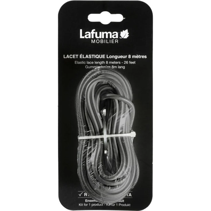 Lafuma Mobilier LFM2405_9406 Universelles elastisches Band für klappbare Sessel, Schwarz, 8 Meter