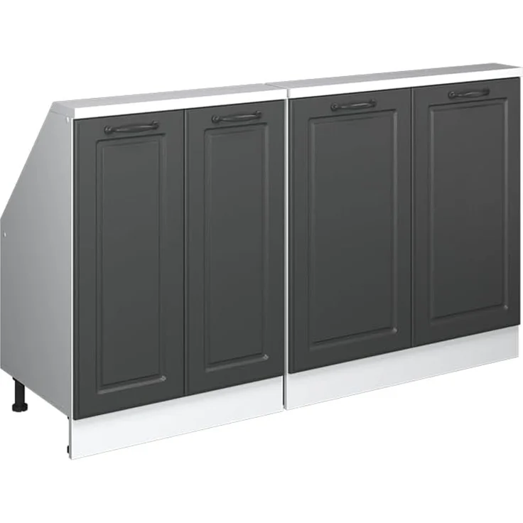 Küchenschrank für Dachschrägen R-Line Anthrazit Landhaus 140 cm 2er Set Vicco – Bild 1