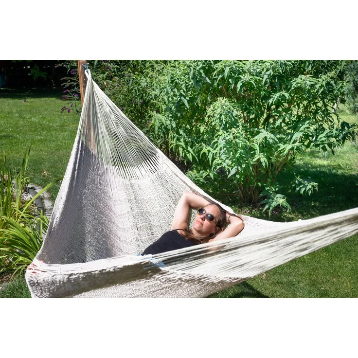 MacaMex Mexikanische Netzhängematte Mammut natur XL Baumwolle extra robust natur / beige MA-00160