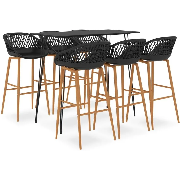 vidaXL 7-tlg. Bar-Set Schwarz 3057392