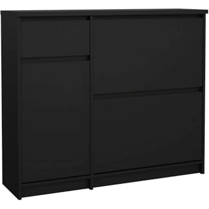 Dmora - Schuhschrank Maxime, Schuhregal, Mehrzweck-Eingangsgarderobe, Möbel für Schuhe, 109x32 h93 cm, Schwarz – Bild 3