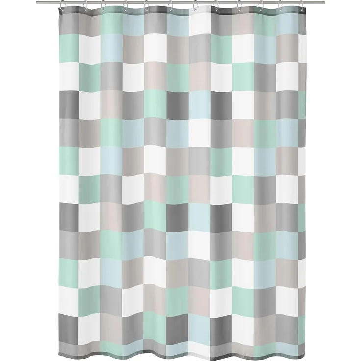 Kleine Wolke Duschvorhang Check Breite 180 cm (1-tlg), inklusive Duschvorhangringe – Bild 1