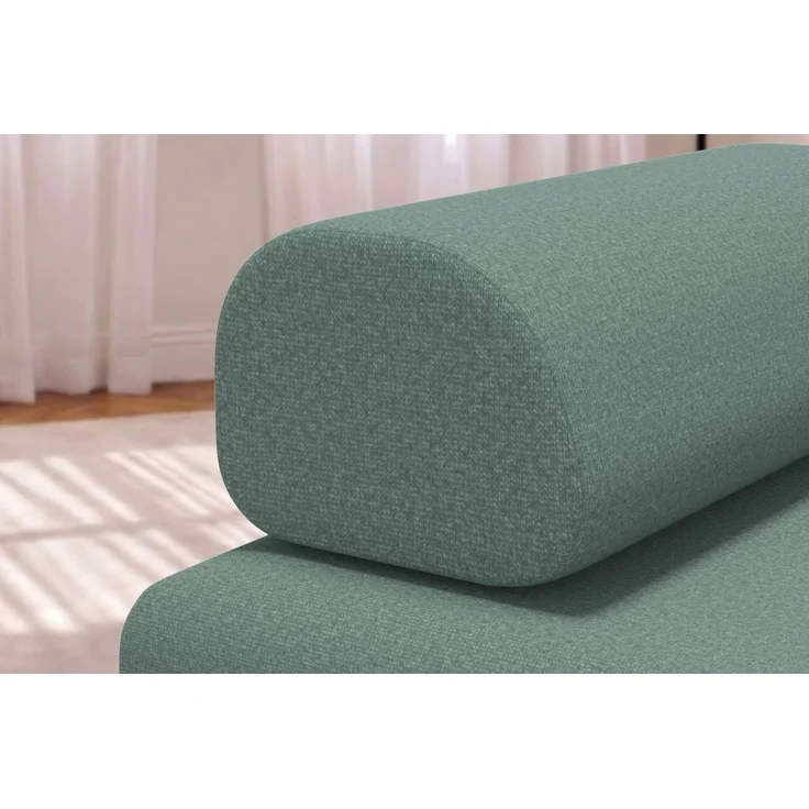 2-3-Sitzer-Schlafsofa aus glattem, grünem Stoff – Bild 2