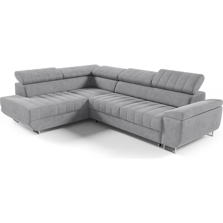 Ecksofa BENET L-Form Sofa mit Schlaffunktion und Bettkasten, verstellbare Kopfstützen, Sofa fürs Wohnzimmer- Monolith 85, 80 x 201 x 271 cm – Bild 5