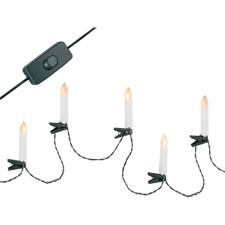 Coen Bakker Deco BV LED-Christbaumkerzen, 50-flammig, 50 Kerzen weiß 12,5m classic warm Schalter Innen