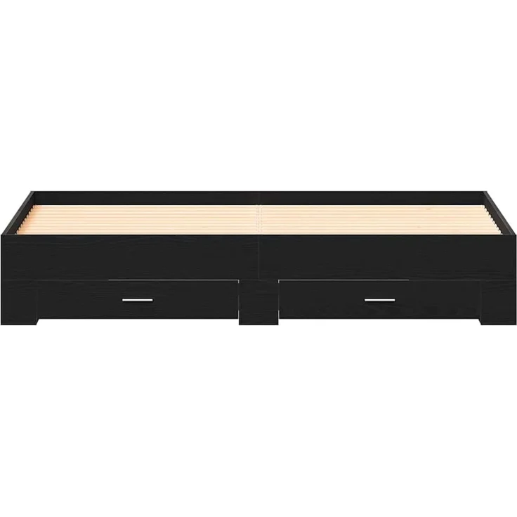 vidaXL Bettrahmen Schwarz Eichen-Optik 180 x 200 cm Holzwerkstoff 3333962 – Bild 5