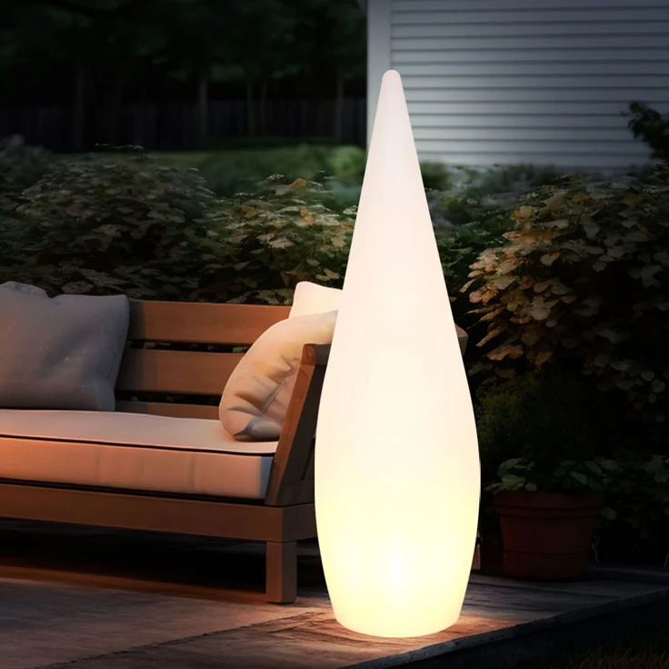 RGB LED Stehleuchte, Tropfen Design, Fernbedienung, H 120 cm – Bild 7