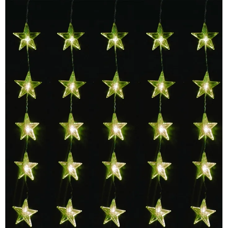 80er LED Stern Lichtervorhang Lichterkette Außen Innen Weihnachten warmweiss