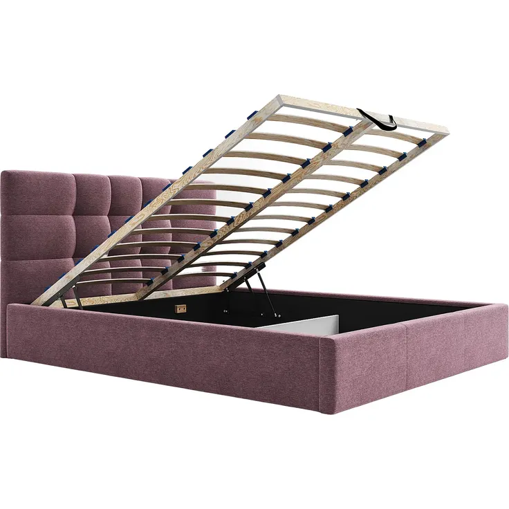 Vente-unique - ELIAVA Bett Stoff Rot - B 213 cm x H 106 cm x L 190 cm – Bild 6