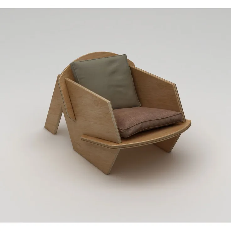 Skye Decor 'Bird' Ohrensessel, Naturholz, 70 x 56 x 54 cm