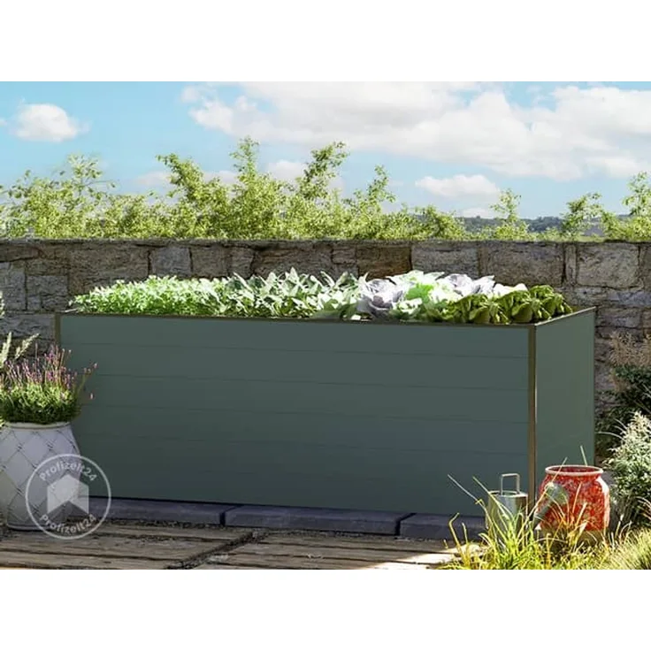 GFP Hochbeet Kräuter-Gemüse-Beet Aluminium CHRISTINA - 195x99x77cm - anthrazit