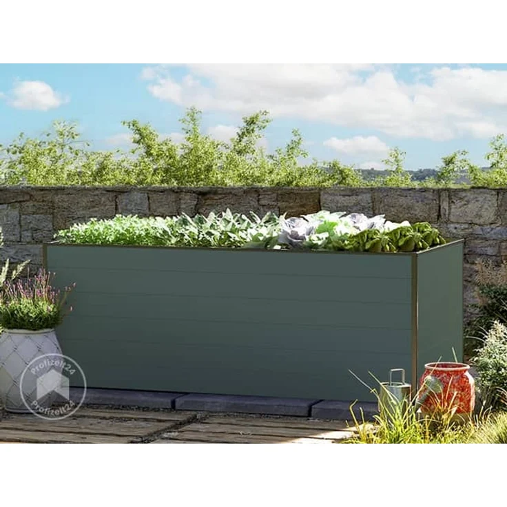 GFP Hochbeet Kräuter-Gemüse-Beet Aluminium CHRISTINA - 195x99x77cm - anthrazit – Bild 1
