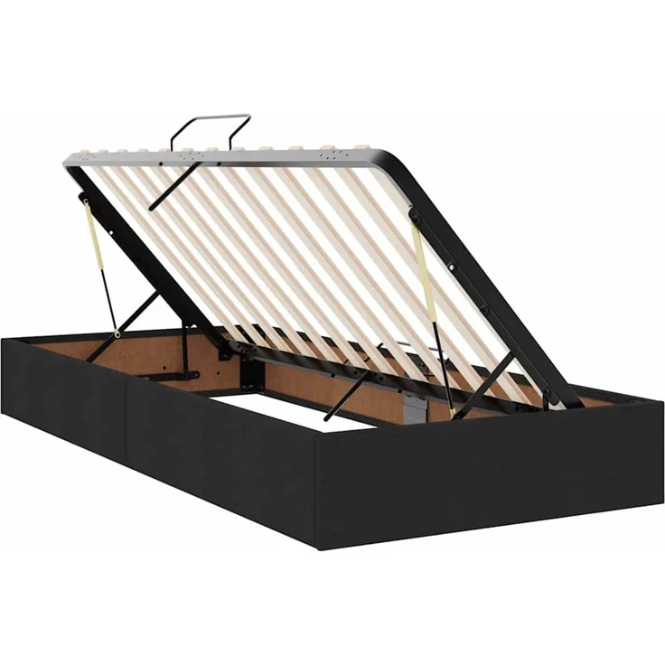 vidaXL LED-Speicherbett mit Matratze Schwarz 100 x 200 cm Stoff 3371189 – Bild 7