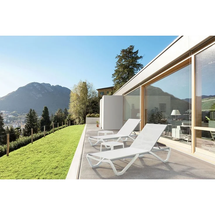 Papatya Wave Sonnenliege Tisch grau-braun – Bild 3